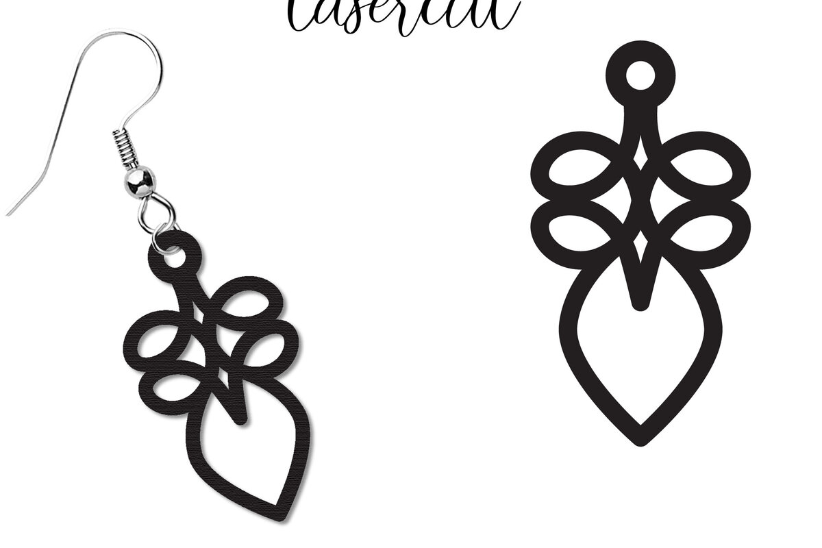 Intra απο ξύλο plywood 3mm-4mm πάχος - Σκουλαρίκι LaserCut -  Lasercut Δίασταση 3x3 cm INTRAFABR-117495340