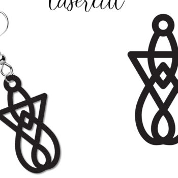 Intra απο ξύλο plywood 3mm-4mm πάχος - Σκουλαρίκι LaserCut -  Lasercut Δίασταση 3x3 cm INTRAFABR-117495394 - Image 1