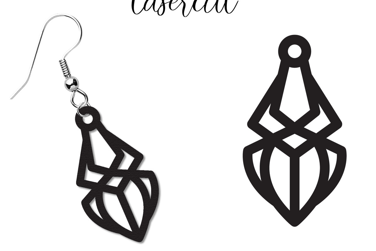 Intra απο ξύλο plywood 3mm-4mm πάχος - Σκουλαρίκι LaserCut -  Lasercut Δίασταση 3x3 cm INTRAFABR-117495411