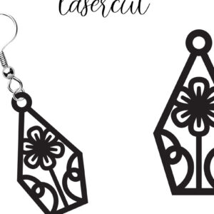 Intra απο ξύλο plywood 3mm-4mm πάχος - Σκουλαρίκι LaserCut -  Lasercut Δίασταση 3x3 cm INTRAFABR-116548525