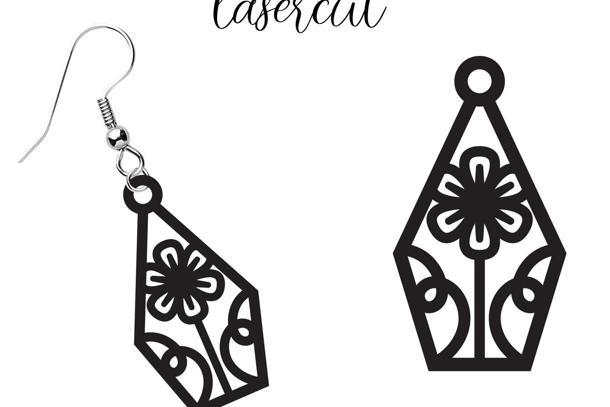 Intra απο ξύλο plywood 3mm-4mm πάχος - Σκουλαρίκι LaserCut -  Lasercut Δίασταση 3x3 cm INTRAFABR-116548525