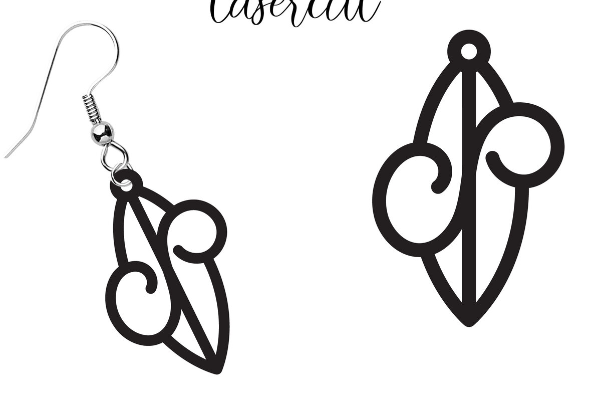 Intra απο ξύλο plywood 3mm-4mm πάχος - Σκουλαρίκι LaserCut -  Lasercut Δίασταση 3x3 cm INTRAFABR-117603021