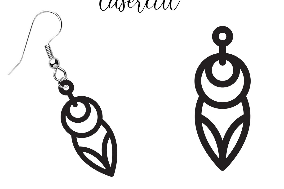 Intra απο ξύλο plywood 3mm-4mm πάχος - Σκουλαρίκι LaserCut -  Lasercut Δίασταση 3x3 cm INTRAFABR-117603039