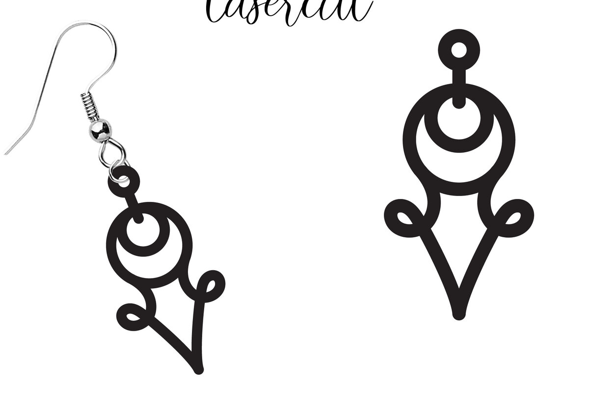 Intra απο ξύλο plywood 3mm-4mm πάχος - Σκουλαρίκι LaserCut -  Lasercut Δίασταση 3x3 cm INTRAFABR-117603048