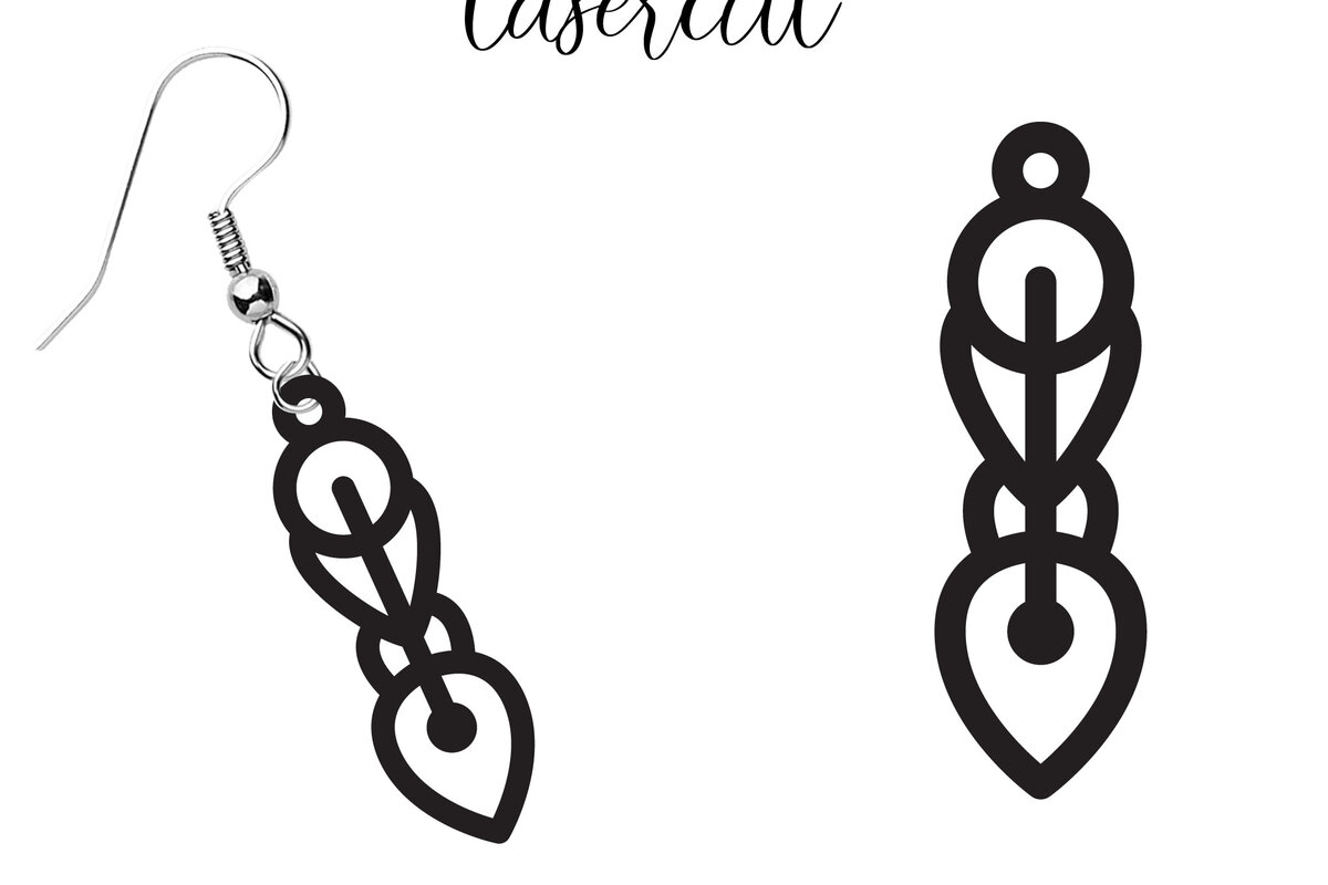 Intra απο ξύλο plywood 3mm-4mm πάχος - Σκουλαρίκι LaserCut -  Lasercut Δίασταση 3x3 cm INTRAFABR-117603067