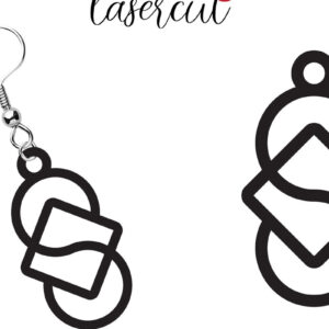 Intra απο ξύλο plywood 3mm-4mm πάχος - Σκουλαρίκι LaserCut -  Lasercut Δίασταση 3x3 cm INTRAFABR-116548570