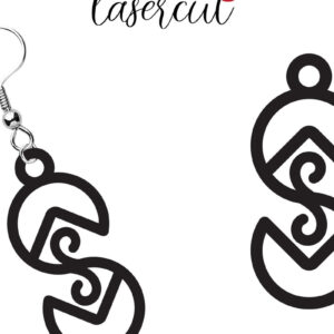 Intra απο ξύλο plywood 3mm-4mm πάχος - Σκουλαρίκι LaserCut -  Lasercut Δίασταση 3x3 cm INTRAFABR-116548614