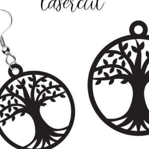 Intra απο ξύλο plywood 3mm-4mm πάχος - Σκουλαρίκι LaserCut -  Lasercut Δίασταση 3x3 cm INTRAFABR-116548427