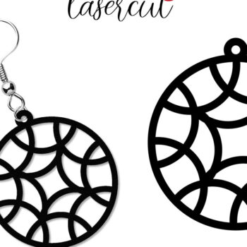 Intra απο ξύλο plywood 3mm-4mm πάχος - Σκουλαρίκι LaserCut - Πρότυπο Lasercut Δίασταση 3x3 cm INTRAFABR-118291271 - Image 1