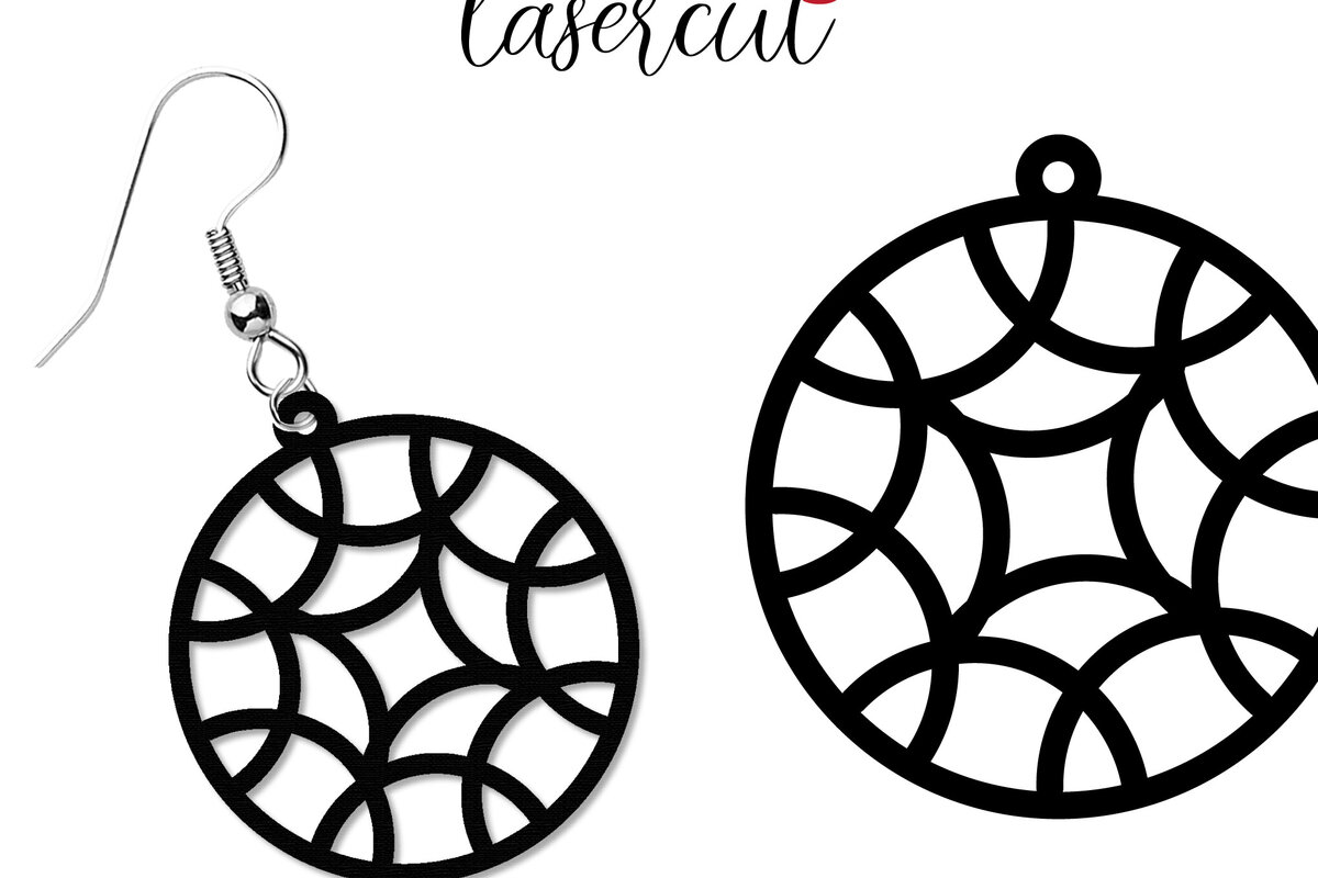 Intra απο ξύλο plywood 3mm-4mm πάχος - Σκουλαρίκι LaserCut - Πρότυπο Lasercut Δίασταση 3x3 cm INTRAFABR-118291271