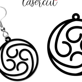 Intra απο ξύλο plywood 3mm-4mm πάχος - Σκουλαρίκι LaserCut - Πρότυπο Lasercut Δίασταση 3x3 cm INTRAFABR-118291300 - Image 1