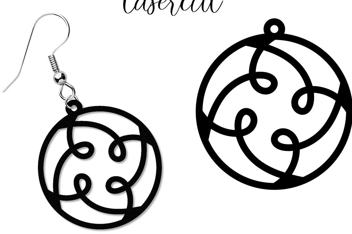 Intra απο ξύλο plywood 3mm-4mm πάχος - Σκουλαρίκι LaserCut - Πρότυπο Lasercut Δίασταση 3x3 cm INTRAFABR-118291306