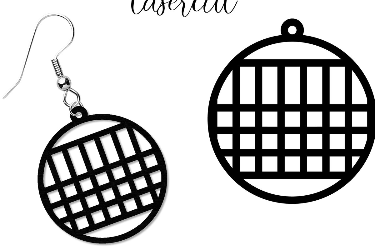 Intra απο ξύλο plywood 3mm-4mm πάχος - Σκουλαρίκι LaserCut - Πρότυπο Lasercut Δίασταση 3x3 cm INTRAFABR-118291359