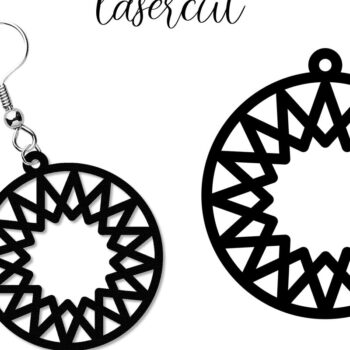 Intra απο ξύλο plywood 3mm-4mm πάχος - Σκουλαρίκι LaserCut - Πρότυπο Lasercut Δίασταση 3x3 cm INTRAFABR-118291248 - Image 1