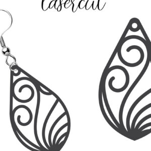 Intra απο ξύλο plywood 3mm-4mm πάχος - Σκουλαρίκι LaserCut  Δίασταση 3x3 cm INTRAFABR-116340247