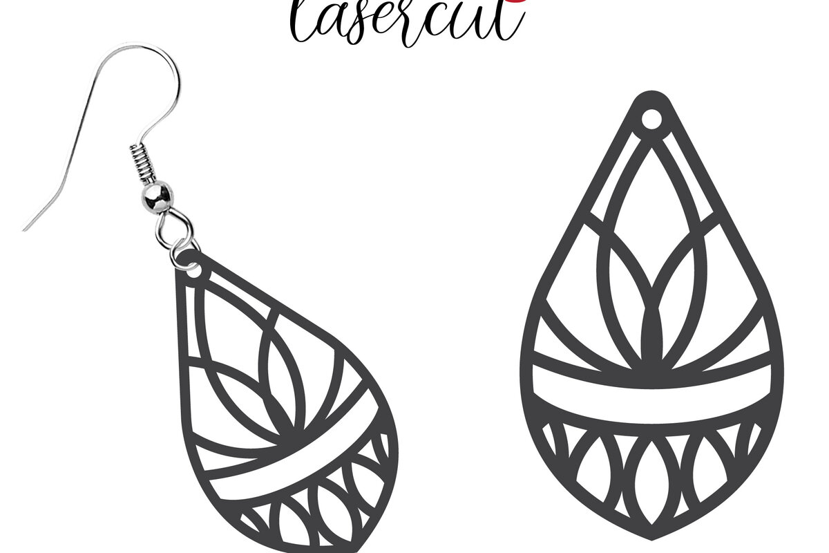 Intra απο ξύλο plywood 3mm-4mm πάχος - Σκουλαρίκι LaserCut  Δίασταση 3x3 cm INTRAFABR-116340271