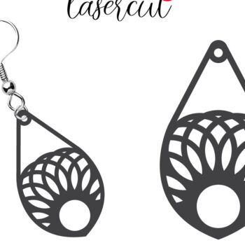 Intra απο ξύλο plywood 3mm-4mm πάχος - Σκουλαρίκι LaserCut  Δίασταση 3x3 cm INTRAFABR-116340314 - Image 1