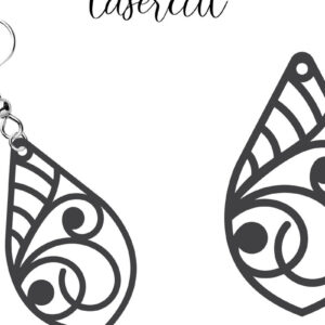 Intra απο ξύλο plywood 3mm-4mm πάχος - Σκουλαρίκι LaserCut  Δίασταση 3x3 cm INTRAFABR-116340353