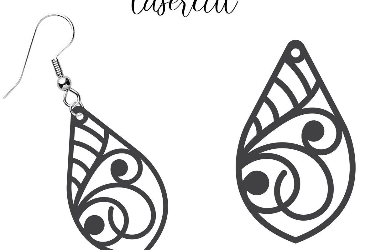 Intra απο ξύλο plywood 3mm-4mm πάχος - Σκουλαρίκι LaserCut  Δίασταση 3x3 cm INTRAFABR-116340353