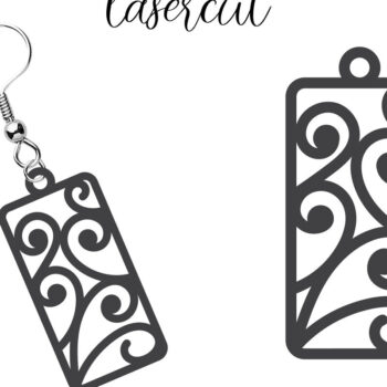 Intra απο ξύλο plywood 3mm-4mm πάχος - Σκουλαρίκι LaserCut  Δίασταση 3x3 cm INTRAFABR-116340400 - Image 1