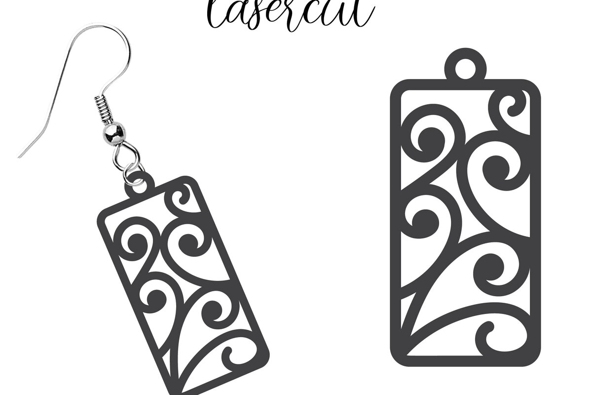 Intra απο ξύλο plywood 3mm-4mm πάχος - Σκουλαρίκι LaserCut  Δίασταση 3x3 cm INTRAFABR-116340400