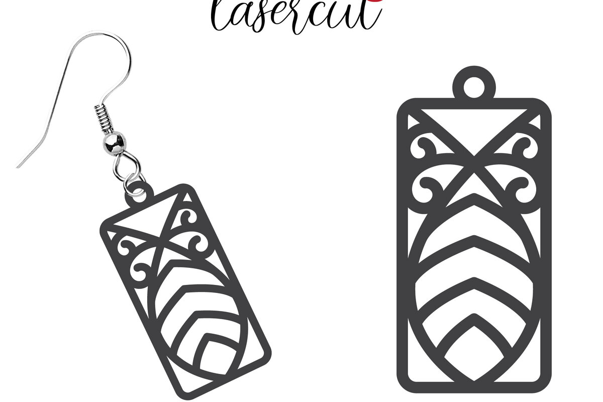 Intra απο ξύλο plywood 3mm-4mm πάχος - Σκουλαρίκι LaserCut  Δίασταση 3x3 cm INTRAFABR-116340422