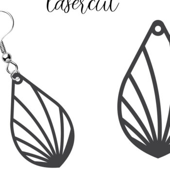 Intra απο ξύλο plywood 3mm-4mm πάχος - Σκουλαρίκι LaserCut  Δίασταση 3x3 cm INTRAFABR-116340234 - Image 1