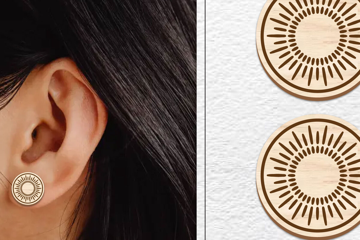 Intra απο ξύλο plywood 3mm-4mm πάχος - Σκουλαρίκια μαγνήτης κοπής λέιζερ | Καρφιά Δίασταση 3x3 cm INTRAFABR-101558803