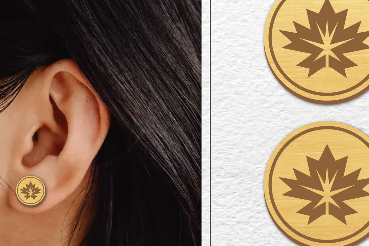 Intra απο ξύλο plywood 3mm-4mm πάχος - Σκουλαρίκια μαγνήτης κοπής με λέιζερ | Καρφιά Δίασταση 3x3 cm INTRAFABR-100603691