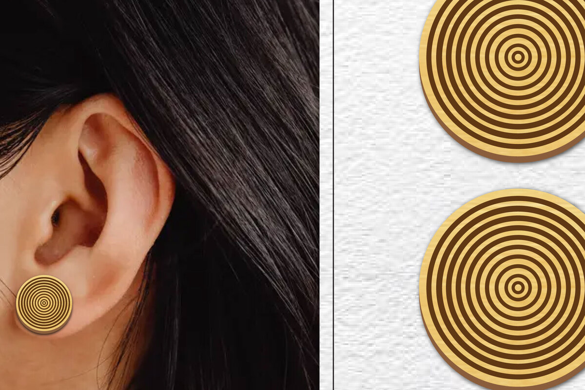 Intra απο ξύλο plywood 3mm-4mm πάχος - Σκουλαρίκια μαγνήτης κοπής με λέιζερ | Καρφιά Δίασταση 3x3 cm INTRAFABR-101274967