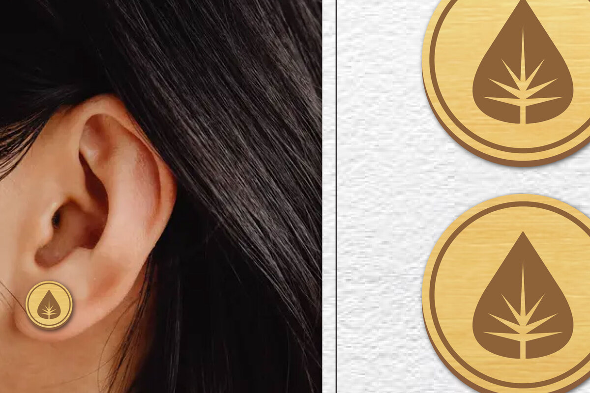 Intra απο ξύλο plywood 3mm-4mm πάχος - Σκουλαρίκια μαγνήτης κοπής με λέιζερ | Καρφιά Δίασταση 3x3 cm INTRAFABR-100603264