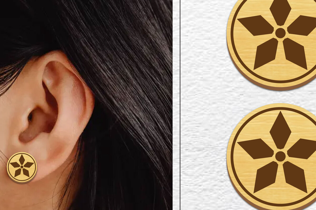 Intra απο ξύλο plywood 3mm-4mm πάχος - Σκουλαρίκια μαγνήτης κοπής με λέιζερ | Καρφιά Δίασταση 3x3 cm INTRAFABR-101453918