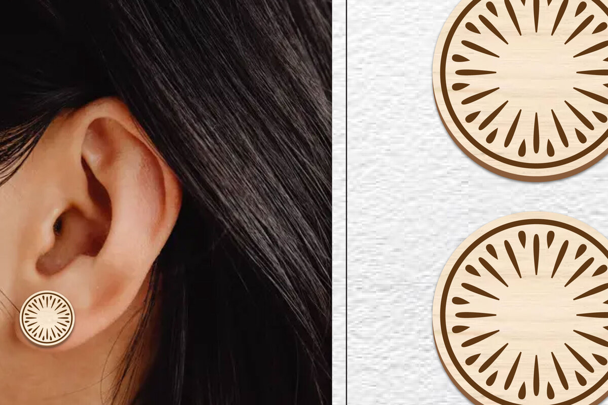 Intra απο ξύλο plywood 3mm-4mm πάχος - Σκουλαρίκια μαγνήτης κοπής με λέιζερ | Καρφιά Δίασταση 3x3 cm INTRAFABR-101557805