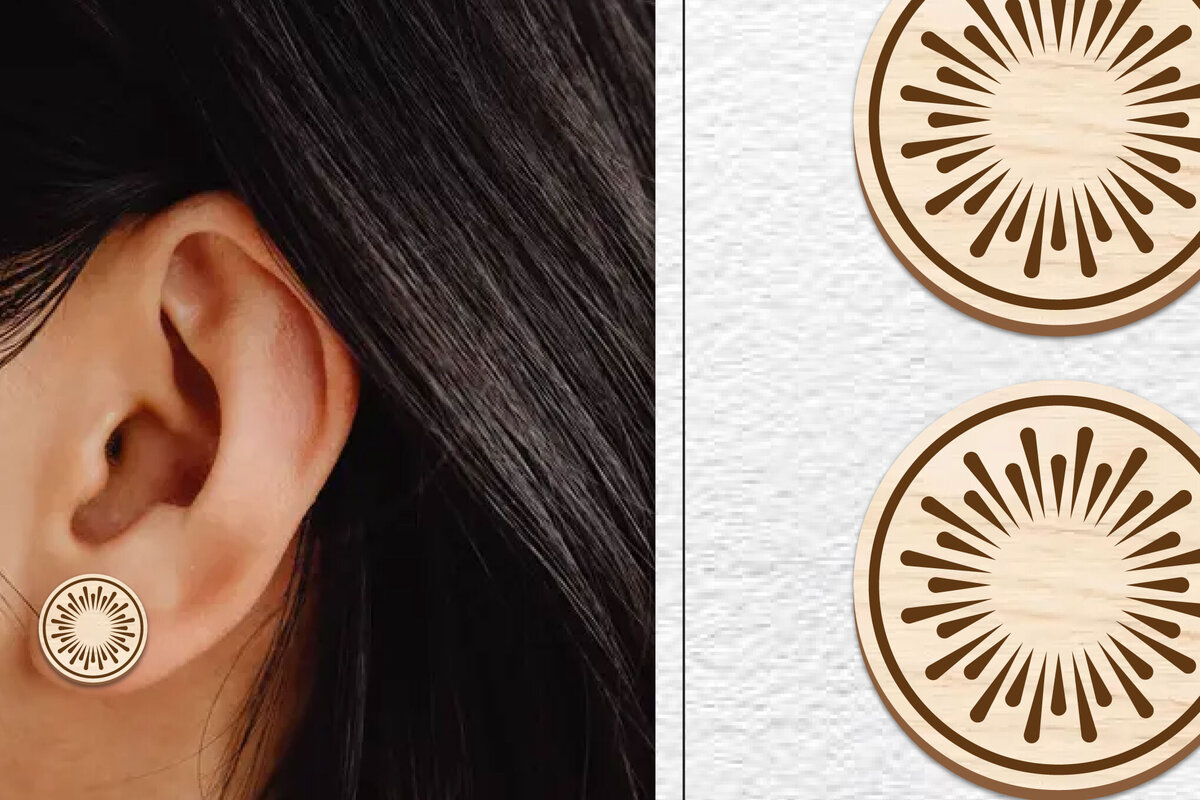 Intra απο ξύλο plywood 3mm-4mm πάχος - Σκουλαρίκια μαγνήτης κοπής με λέιζερ | Καρφιά Δίασταση 3x3 cm INTRAFABR-101557933