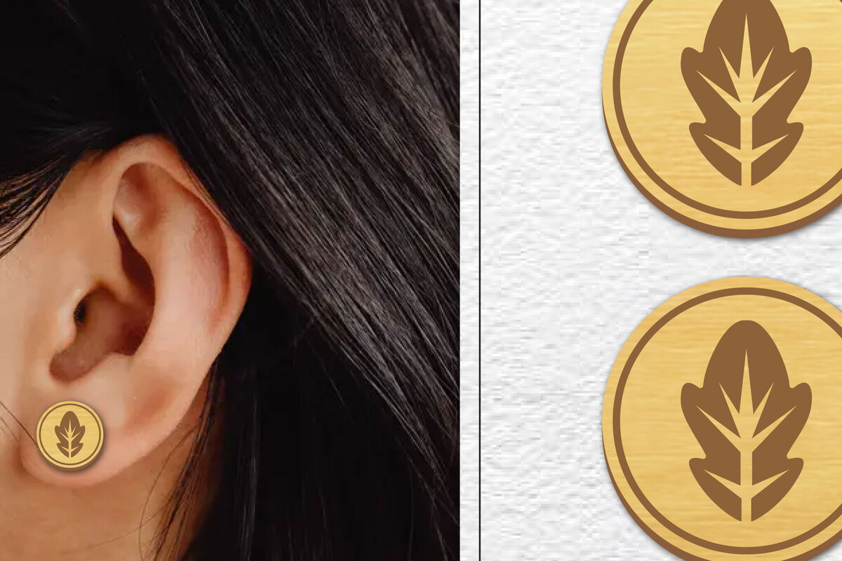 Intra απο ξύλο plywood 3mm-4mm πάχος - Σκουλαρίκια μαγνήτης κοπής με λέιζερ | Καρφιά Δίασταση 3x3 cm INTRAFABR-100603542