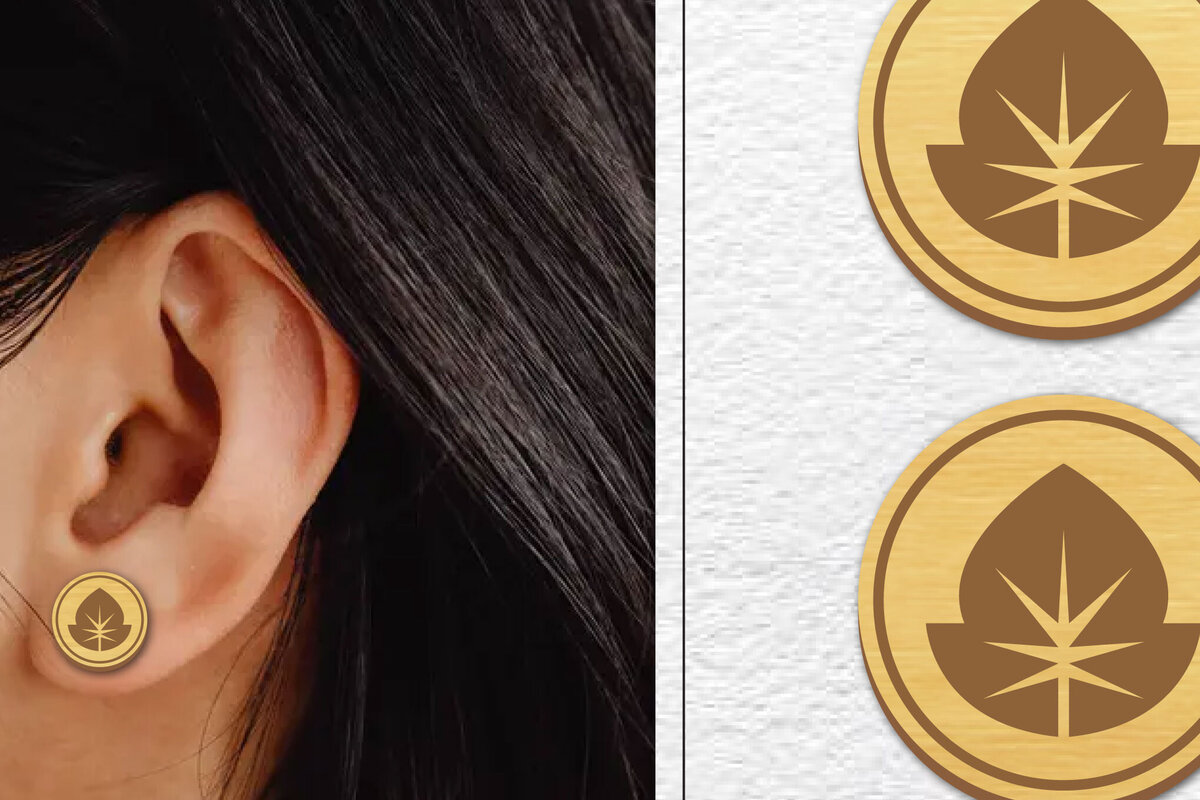 Intra απο ξύλο plywood 3mm-4mm πάχος - Σκουλαρίκια μαγνήτης κοπής με λέιζερ | Καρφιά Δίασταση 3x3 cm INTRAFABR-100603185