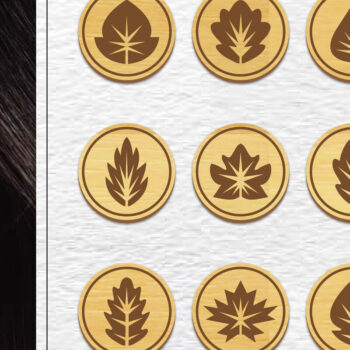 Intra απο ξύλο plywood 3mm-4mm πάχος - Σκουλαρίκι Μαγνητισμός Φύλλα Δέσμη Lasercut Δίασταση 3x3 cm INTRAFABR-101769573 - Image 1