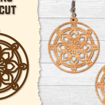 Intra απο ξύλο plywood 3mm-4mm πάχος - Σκουλαρίκια Mandala Lasercut BNDLES Δίασταση 3x3 cm INTRAFABR-120627100 - Image 7