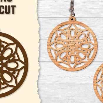 Intra απο ξύλο plywood 3mm-4mm πάχος - Σκουλαρίκια Mandala Lasercut BNDLES Δίασταση 3x3 cm INTRAFABR-120627100 - Image 9