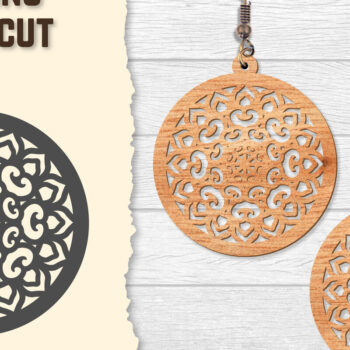 Intra απο ξύλο plywood 3mm-4mm πάχος - Σκουλαρίκια Mandala Lasercut BNDLES Δίασταση 3x3 cm INTRAFABR-120627174 - Image 8