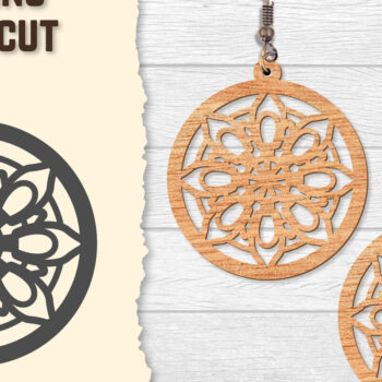 Intra απο ξύλο plywood 3mm-4mm πάχος - Σκουλαρίκια Mandala Lasercut BNDLES Δίασταση 3x3 cm INTRAFABR-120627174 - Image 9