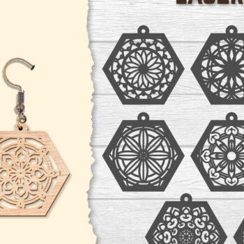 Intra απο ξύλο plywood 3mm-4mm πάχος - Σκουλαρίκια Mandala Lasercut BNDLES Δίασταση 3x3 cm INTRAFABR-120627178 - Image 1