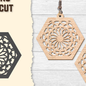 Intra απο ξύλο plywood 3mm-4mm πάχος - Σκουλαρίκια Mandala Lasercut BNDLES Δίασταση 3x3 cm INTRAFABR-120627178 - Image 2