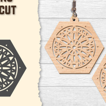 Intra απο ξύλο plywood 3mm-4mm πάχος - Σκουλαρίκια Mandala Lasercut BNDLES Δίασταση 3x3 cm INTRAFABR-120627178 - Image 4