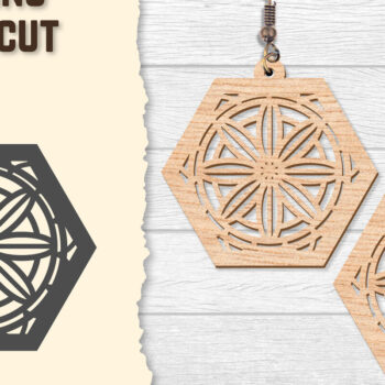 Intra απο ξύλο plywood 3mm-4mm πάχος - Σκουλαρίκια Mandala Lasercut BNDLES Δίασταση 3x3 cm INTRAFABR-120627178 - Image 5