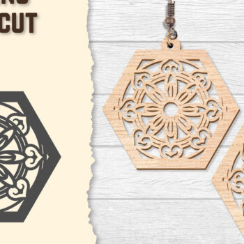 Intra απο ξύλο plywood 3mm-4mm πάχος - Σκουλαρίκια Mandala Lasercut BNDLES Δίασταση 3x3 cm INTRAFABR-120627178 - Image 6