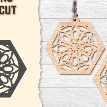 Intra απο ξύλο plywood 3mm-4mm πάχος - Σκουλαρίκια Mandala Lasercut BNDLES Δίασταση 3x3 cm INTRAFABR-120627178 - Image 9