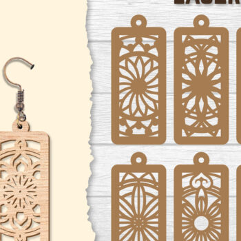 Intra απο ξύλο plywood 3mm-4mm πάχος - Σκουλαρίκια Mandala Lasercut BNDLES Δίασταση 3x3 cm INTRAFABR-120627177 - Image 1