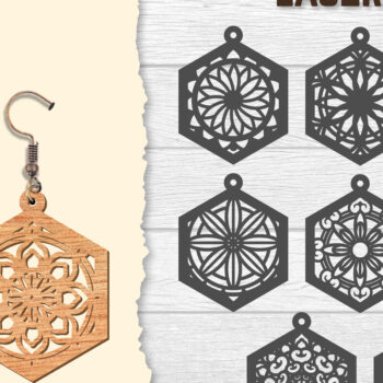 Intra απο ξύλο plywood 3mm-4mm πάχος - Σκουλαρίκια Mandala Lasercut BNDLES Δίασταση 3x3 cm INTRAFABR-120627179 - Image 1