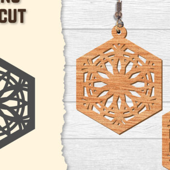 Intra απο ξύλο plywood 3mm-4mm πάχος - Σκουλαρίκια Mandala Lasercut BNDLES Δίασταση 3x3 cm INTRAFABR-120627179 - Image 3